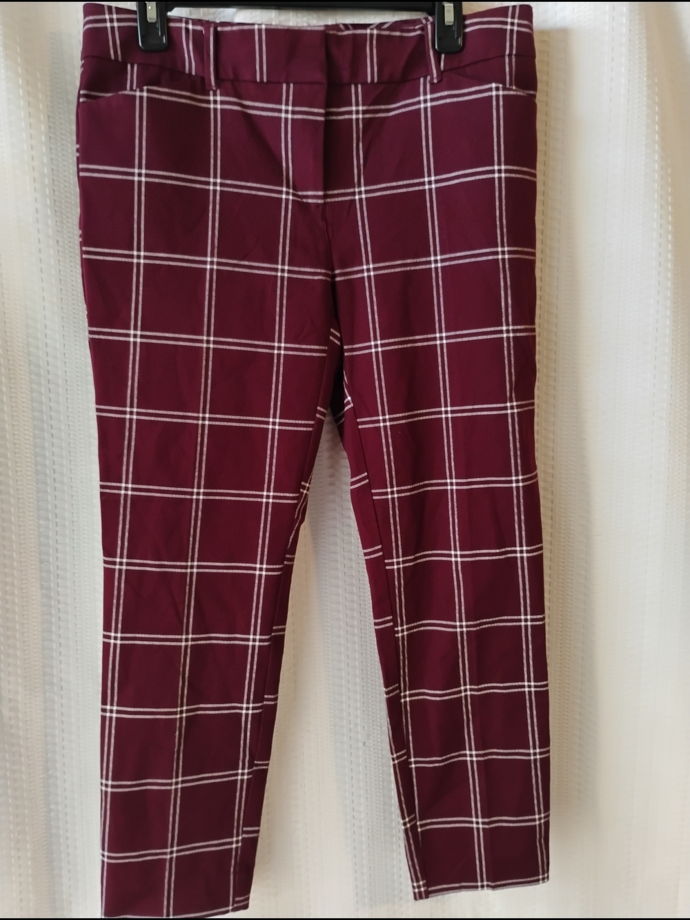 New York & Company Burgundy Plaid Pants Size 10
